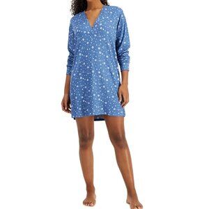 Jenni Women's Soft Knit Long Sleeve Sleep Shirt, Moonlight Blue, Small